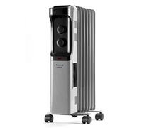 Taurus Dakar - Radiateur bain d'huile à 7 éléments 1500W, 3 niveaux de puissance, Thermostat réglable, Protection contre la surchauffe, Facilité de transport: poignée et roues