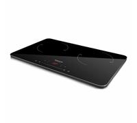 Taurus Darkfire Double - Plaque à induction numérique avec 2 feux 3500W, Diamètre jusqu’à 20 cm, 8 niveaux de puissance, Température réglable, Fonction minuterie, Design ultraslim, 650x365x45 mm