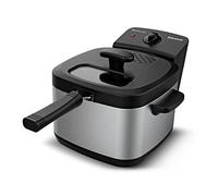 Taurus Fry Solution - Friteuse compacte de 1,5L 2000W, régulateur de température de 150 à 190ºC, adaptée à la friture avec couvercle, entièrement amovible et lavable au lave-vaisselle