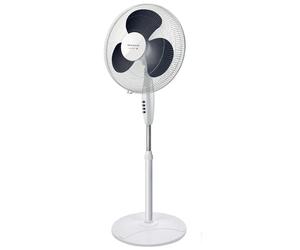 Taurus Greco 16CR Pure Ventilateur sur pied, 40 W, fond rond, système d'oscillation, inclinaison réglable, 3 ailes, 3 vitesses, hauteur réglable de 110-125 cm, facile à nettoyer