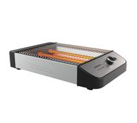 Taurus - Grille-pain horizontal 1000W | Surface 25x20 cm | 3 résistances quartz | Signal sonore | 4 tranches | Ramasse-miettes | Acier inox | Range-cordon intégré