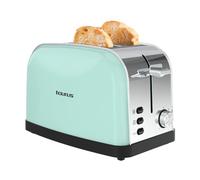 Taurus - Grille-pain Vintage II 950 W | 2 fentes | 7 niveaux | 3 fonctions | Arrêt auto | Corps inox | Auto-centrage | Bac anti-miettes | Relevage extra | Rangement cordon | Vert