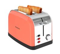 Taurus - Grille-pain Vintage II Coral 950W | 2 fentes 135x35 mm | 7 niveaux | 3 fonctions | Inox | Auto-centrage | Ramasse-miettes | Élévation haute | Range-cordon | Corail