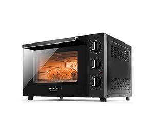 Taurus Horizon 60 - Four électrique 2000W, 60L, Minuterie 90 min, 5 modes, Comprend 4 accessoires, Jusquʼà 230 °C, Toucher froid, Verre