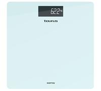 Taurus Inception - Pèse-personne numérique, design fin, 28x28 cm, verre trempé ultra résistant, kg/lb, affichage facile à lire, max 180kg/min 3kg, pieds antidérapants, bleu
