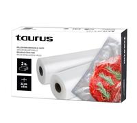 Taurus - Pack sacs pour machine sous vide, 2 rouleaux de 22 cm x 6 mètres, pour la conservation des aliments, s'adapte sur mesure