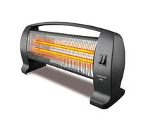 Taurus PR2 - Radiateur électrique quartz 1200W, Surface jusqu'à 12m2, 2 positions, 2 intensités de chaleur, Anti-bascule, Sécurité thermique, 2 résistances à Quartz, Design compact, Noir