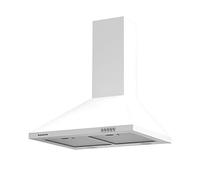 Taurus PR60WHAL Hotte aspirante décorative, blanc brillant, largeur 60 cm, 650 m3/h d'extraction, 3 vitesses, commandes mécaniques, efficacité A, LED, 200 W, filtres aluminium lavables multicouches