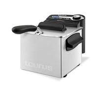 Taurus Professional 2 Plus - Friteuse électrique 1700W, 2L, Position égouttage huile, pour 2 à 3 portions, Température réglable, Système de filtrage huile, Inox, Argent