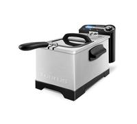 Taurus Professional 3 Plus - Friteuse électrique 2100W, 3L, Position égouttage huile, pour 4 à 5 portions, Température réglable, Système de filtrage huile, Inox, Argenté