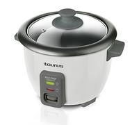 Taurus Rice Chef Compact - Cuiseur à riz 300 W, Capacité 0,6L, Revêtement anti-adhérent, Fonction cuisson et maintien au chaud, Accessoires cuisson à la vapeur, Blanc
