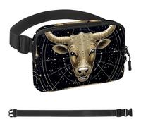 Taurus Sac banane à bandoulière, cadeau pour profiter du sport, festival, entraînement, voyage, course à pied, sac banane mains libres, Multicolore 20., 1.5x9.0x5.9in/4x23x15cm