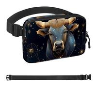Taurus Sac banane à bandoulière, cadeau pour profiter du sport, festival, entraînement, voyage, course à pied, sac banane mains libres, Multicolore 06, 1.5x9.0x5.9in/4x23x15cm