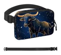 Taurus Sac banane à bandoulière, cadeau pour profiter du sport, festival, entraînement, voyage, course à pied, sac banane mains libres, Multicolore 16., 1.5x9.0x5.9in/4x23x15cm