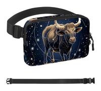 Taurus Sac banane à bandoulière, cadeau pour profiter du sport, festival, entraînement, voyage, course à pied, sac banane mains libres, Multicolore 10., 1.5x9.0x5.9in/4x23x15cm