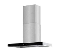 Taurus T90IXAL Hotte aspirante décorative, acier et verre noir, largeur 90 cm, 650 m3/h d'extraction, 3 vitesses, tactile, efficacité A, LED, 200 W, filtres aluminium lavables multicouches