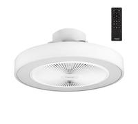 Taurus - Ventilateur de plafond Fresko Invisible 40 W | 7 pales protégées | Moteur DC | Ultra silencieux | 3 types de lumière | 6 vitesses | Fonction été/hiver | Télécommande et minuterie 8 h