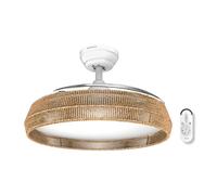 Taurus Ventilateur de plafond Polar Nature Ultra silencieux - Lumière LED plafonnier réglable intégrée - Diamètre 107 cm - 30W - Esthétique corde