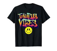 Taurus Vibes Astrologie rétro colorée T-Shirt Graphique avec Valeur