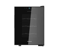 Taurus WC12T - Cave à vin thermoélectrique pour 12 bouteilles, silencieux, ne vibre pas, isolation spéciale de l'intérieur, porte vitrée, température réglable, écran tactile, lumière intérieure, noir