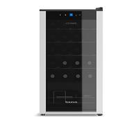 Taurus WC24C - Refroidisseur à vin pour 24 bouteilles, silencieux, ne vibre pas, isolation intérieure spéciale, porte vitrée, température réglable, éclairage intérieur, noir