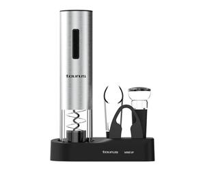 Taurus - Wine Up Tire-Bouchon électrique sans Fil | Ouverture 6-8 s | LED intégrée | Accessoires: Coupe-Capsule, aérateur, Bouchon Pompe sous Vide, Base de Rangement, câble USB