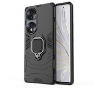 TAUYN Coque pour Honor 70, TPU/PC Anti-Choc Étui de Protection avec 360° Ring Stand Magnetic Car Mount, Rugged Armor Bumper Housse - Noir
