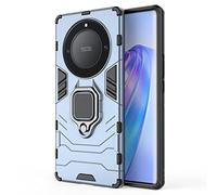 TAUYN Coque pour Honor Magic5 Lite 5G/Magic 5 Lite, TPU/PC Anti-Choc Étui de Protection avec 360° Ring Stand Magnetic Car Mount, Rugged Armor Bumper Housse - Bleu