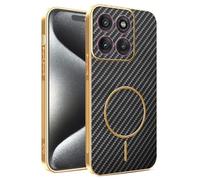 TAUYN Coque pour Motorola Edge 70, Compatible avec Magnétiques Coque, TPU Silicone Antichoc Ultra-Mince avec Texture en Fibre de Carbone, Antidérapante, Protection Contre Les Chutes. Noir