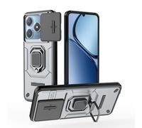 TAUYN Coque pour Realme C63 4G/Realme C61, TPU/PC Anti-Choc Armor Bumper Couvercle Coulissant Protection Étui, Support Protection Étui - Gris