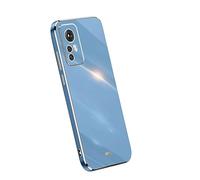 TAUYN Coque pour Xiaomi 12/Xiaomi 12S/Xiaomi 12X, Housse de Protecte Souple TPU Silicone, Placage Bord Antichoc Protection Étui, Bleu
