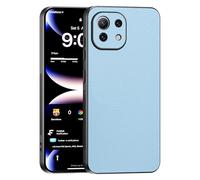 TAUYN Coque pour Xiaomi Mi 11 Lite 4G / 5G / 5G NE, Ultra-Fin Premium PU Cuir Back et Monture en Silicone Souple Etui, Antichoc, Anti-Rayures Bumper Housse. - Bleu