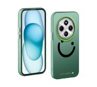 TAUYN Coque pour Xiaomi Redmi 14C 4G / Poco C75 / Redmi A4, PC Très Mince Antichoc Bumper Housse, Visage Souriant Modèle Conception Protection Etui, Vert