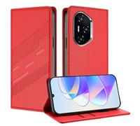 TAUYN Housse Folio en Cuir pour Honor 400 | Premium PU Cuir Portefeuille Etui Housse, avec Fentes pour Cartes Fermeture Magnétique Antichoc Flip Case Cover. Rouge