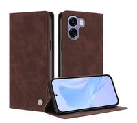 TAUYN Housse Folio en Cuir pour Oppo A6 5G/A6X 5G, Aux Rayures Protection Complète Premium PU Cuir Portefeuille Etui Housse, Design à Rabat Magnétique Antichoc Case Cover. Marron