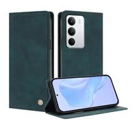 TAUYN Housse Folio en Cuir pour Realme C71 4G, Aux Rayures Protection Complète Premium PU Cuir Portefeuille Etui Housse, Design à Rabat Magnétique Antichoc Case Cover. Vert foncé