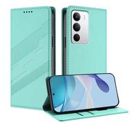 TAUYN Housse Folio en Cuir pour Realme C71 4G, Premium PU/TPU Cuir Portefeuille Etui Housse, avec Fentes pour Cartes, Fermeture Magnétique, Antichoc Flip Case Cover. Vert Menthe