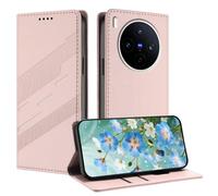 TAUYN Housse Folio en Cuir pour Vivo X300 | Premium PU Cuir Portefeuille Etui Housse, avec Fentes pour Cartes Fermeture Magnétique Antichoc Flip Case Cover. Rose