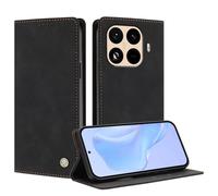TAUYN Housse Folio en Cuir pour Xiaomi 15T Pro, Aux Rayures Protection Complète Premium PU Cuir Portefeuille Etui Housse, Design à Rabat Magnétique Antichoc Case Cover. Noir