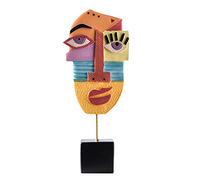 Tauzveok Bureau Figurine Sculptures Abstraite,Résine Fini à la Main Statue Sculpture Abstraite Oeuvre d'art Moderne, Deco Visage Créatif Artisanat Coloré d'art Abstrait, Face f24.10cm