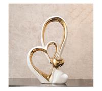 Tauzveok Coeur Déco Statue en céramique, Sculpture Abstraite Moderne Déco, pour la décoration Chambre Table Décoration Bureau Appartement Sculptures Et Statues,B White