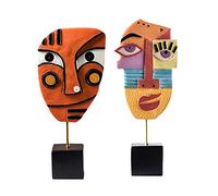 Tauzveok Decoration Salon Moderne Objet,Oeuvre d'art Sculpture Decoration Figurine Deco Moderne Objet Penseur Silence Statue (Visage Artistique A)