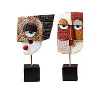 Tauzveok Decoration Salon Moderne Objet,Oeuvre d'art Sculpture Decoration Figurine Deco Moderne Objet Penseur Silence Statue (Visage Artistique B)