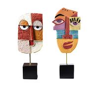 Tauzveok Decoration Salon Moderne Objet,Sculpture Moderne,Objet Decoration Moderne,Oeuvre d'art Sculpture Figurine Objet Penseur Silence Statue (Visage Artistique D)