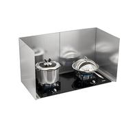 Tauzveok Déflecteur d'huile cuisinePlaque,Anti Projection pour Plancha, Plaque Anti Projection Cuisine Pliable, Protection Mur Cuisine, pour Cuisinière, Cuisiner, Camping, INOX,4 Fold,45 * 80 * 45cm