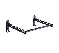 Tauzveok Etendoir Mural, Pliable Porte Vêtements Rétractable,Tringle Rail Cintre Mural pour Salle Bain Chambre Coucher Blanchisserie,Black 80cm