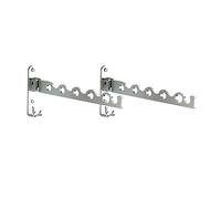 Tauzveok Etendoir Mural, Pliable Porte Vêtements Rétractable,Tringle Rail Cintre Mural pour Salle Bain Chambre Coucher Blanchisserie,Silver Double