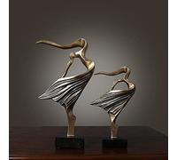 Tauzveok Le Silence Statue,Bronze Sculpture Moderne Résine Silence Est d'or Gens Statues Sculptures Bureau Accueil Penseur Statues d'art De Décoration Artisanat Créatif Ornements,Double Dance