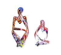 Tauzveok Penseur Sculpture,Silence Sculpture,Penseur Sculpture Statue Résine, Ornements Art,pour La Décoration du Bureau A La Maison, Au Bureau,Colorful f