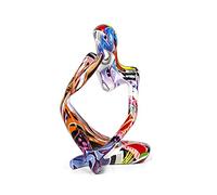 Tauzveok Penseur Sculpture, Silence Sculpture, Résine, Ornements Art, Pour La Décoration du Bureau à La Maison, Au Bureau, Colorful 02